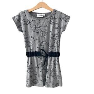 Mini Rodini Flamingo Dress - Gray Black - 116/122 or 5-7